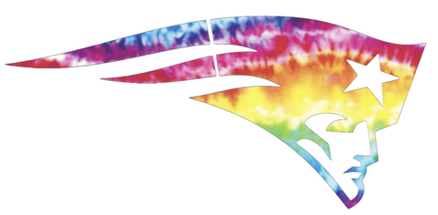 New England Patriots Crucial Catch Cancer Team Logo Tie Dye Vinyl Decal PICK SIZE