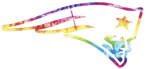 New England Patriots Crucial Catch Cancer Alternate Logo Tie Dye Vinyl Decal PICK SIZE