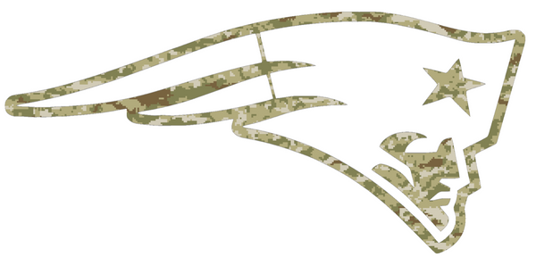 New England Patriots Salute to Service Alternate Logo Camouflage Camo Vinyl Decal PICK SIZE