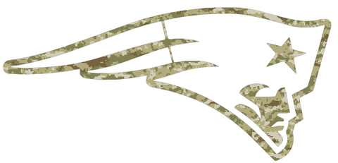 New England Patriots Salute to Service Alternate Logo Camouflage Camo Vinyl Decal PICK SIZE