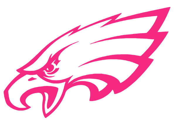 Philadelphia Eagles HOT PINK Team Logo Premium DieCut Vinyl Decal PICK SIZE