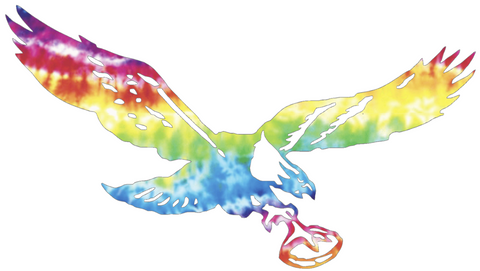Philadelphia Eagles Crucial Catch Cancer Retro Throwback Logo Tie Dye Vinyl Decal PICK SIZE