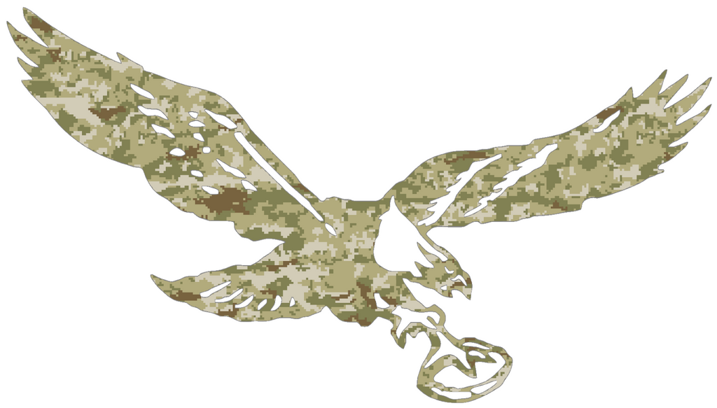 Philadelphia Eagles Salute to Service Retro Throwback Logo Camouflage Camo Vinyl Decal PICK SIZE