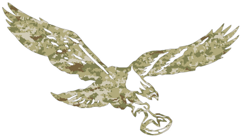 Philadelphia Eagles Salute to Service Retro Throwback Logo Camouflage Camo Vinyl Decal PICK SIZE