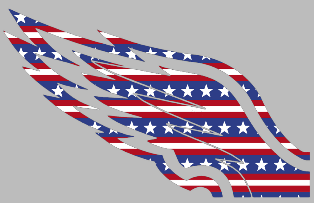 Philadelphia Eagles Stars & Stripes Wings Logo USA American Flag Vinyl Decal PICK SIZE