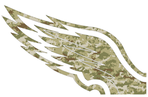 Philadelphia Eagles Salute to Service Wings Logo Camouflage Camo Vinyl Decal PICK SIZE