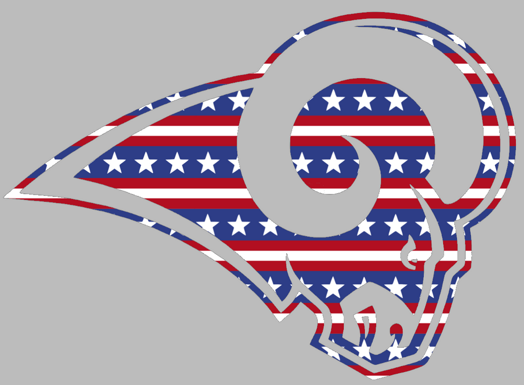St Louis Rams Stars & Stripes Team Logo USA American Flag Vinyl Decal PICK SIZE