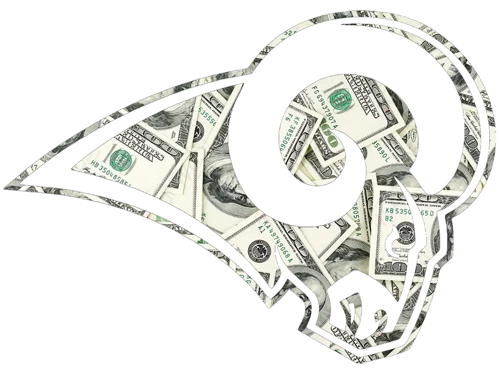 St Louis Rams Money Print Team Logo Premium DieCut Vinyl Decal PICK SIZE