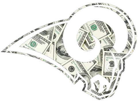 St Louis Rams Money Print Team Logo Premium DieCut Vinyl Decal PICK SIZE