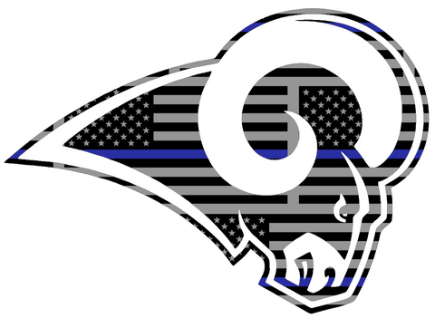 St Louis Rams Thin Blue Line Team Logo American Flag Premium DieCut Vinyl Decal PICK SIZE