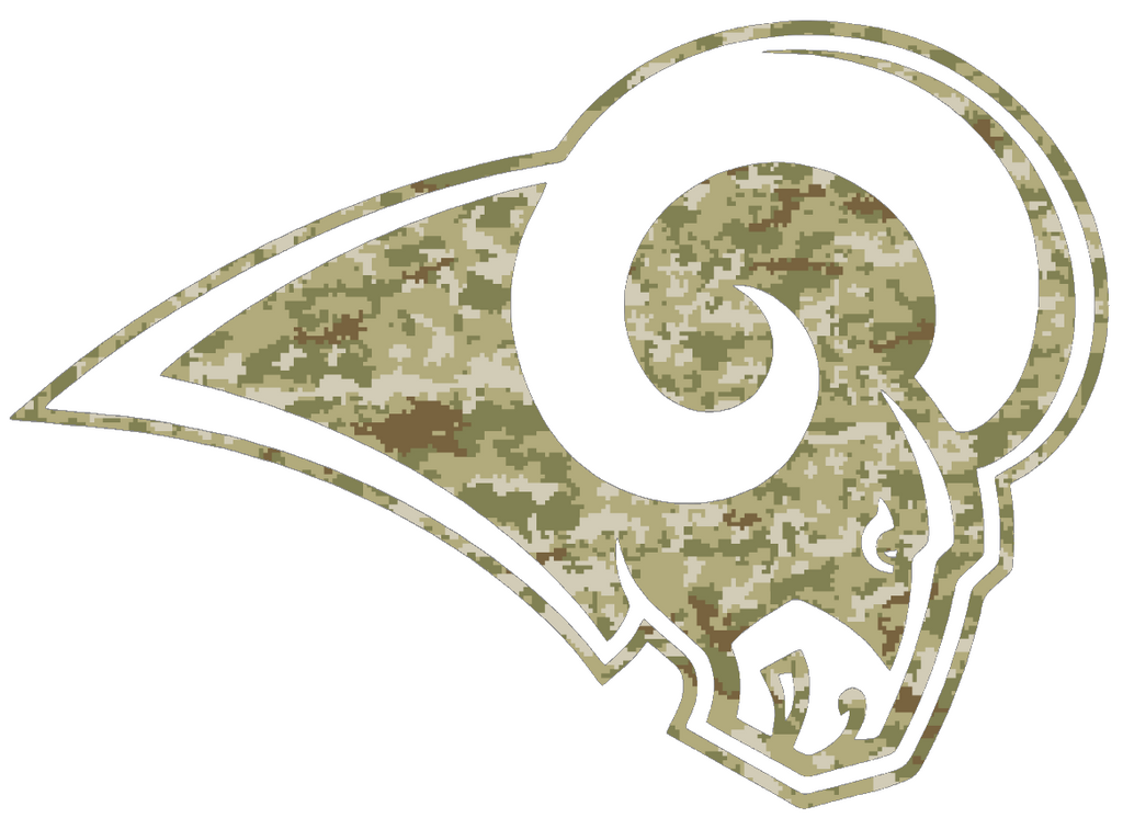 St Louis Rams Salute to Service Team Logo Camouflage Camo Vinyl Decal PICK SIZE