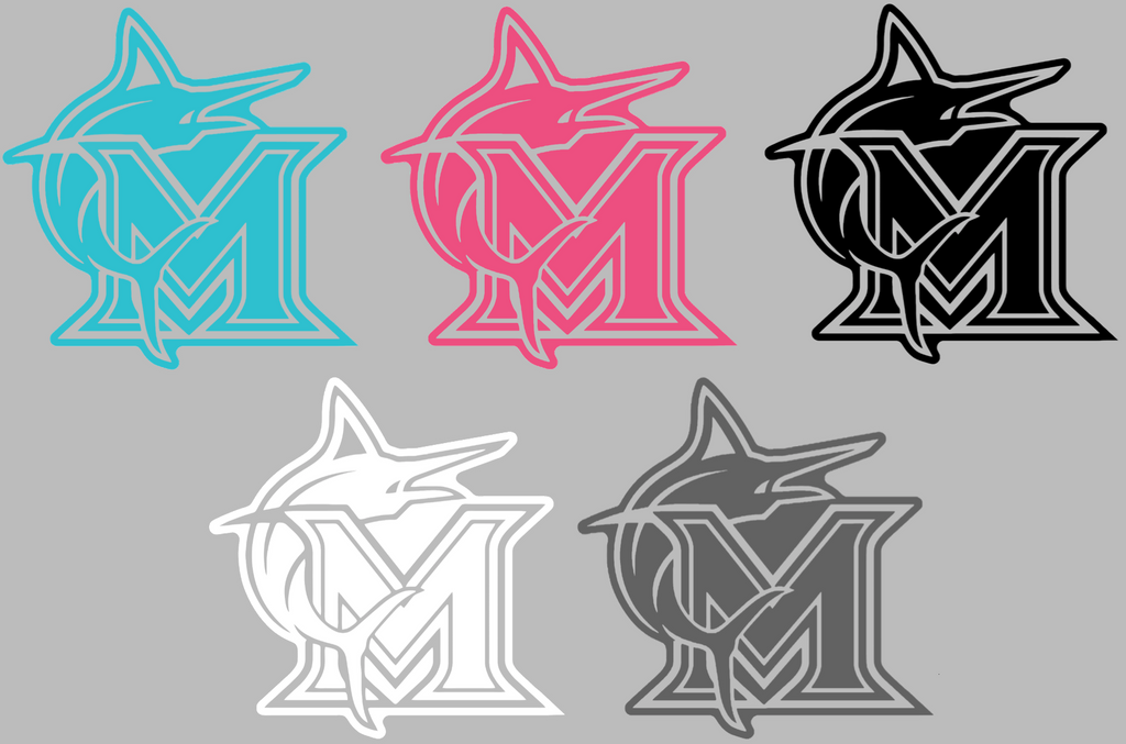 Miami Marlins 2025 City Connect Team Logo Premium DieCut Vinyl Decal PICK COLOR & SIZE