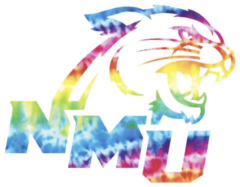 Northern Michigan Wildcats Team Logo Crucial Catch Cancer Tie Dye Vinyl Decal PICK SIZE