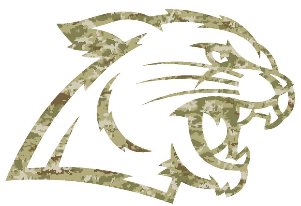 Northern Michigan Wildcats Mascot Logo Salute to Service Camouflage Camo Vinyl Decal PICK SIZE