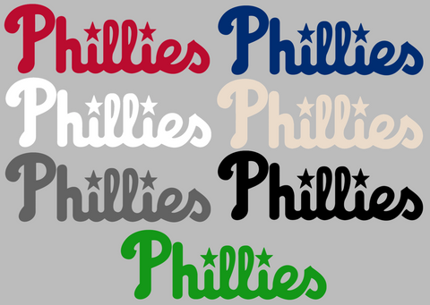 Philadelphia Phillies Team Name Logo Premium DieCut Vinyl Decal PICK COLOR & SIZE