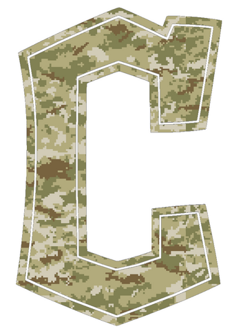 Cleveland Guardians Salute to Service C Logo Camouflage Camo Vinyl Decal PICK SIZE
