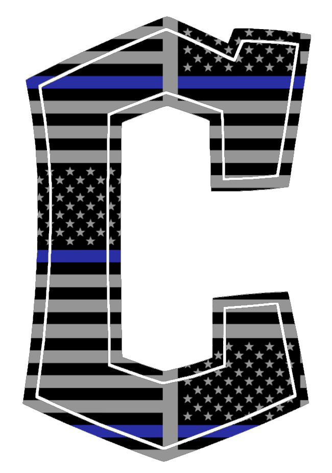 Cleveland Guardians Thin Blue Line C Logo American Flag Premium DieCut Vinyl Decal PICK SIZE