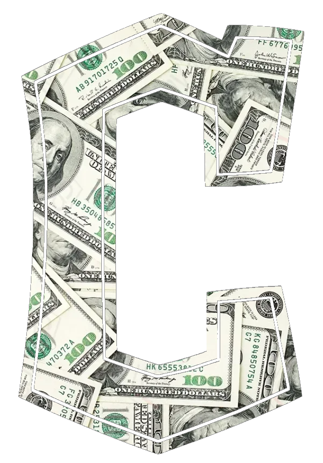 Cleveland Guardians Money Print C Logo Premium DieCut Vinyl Decal PICK SIZE