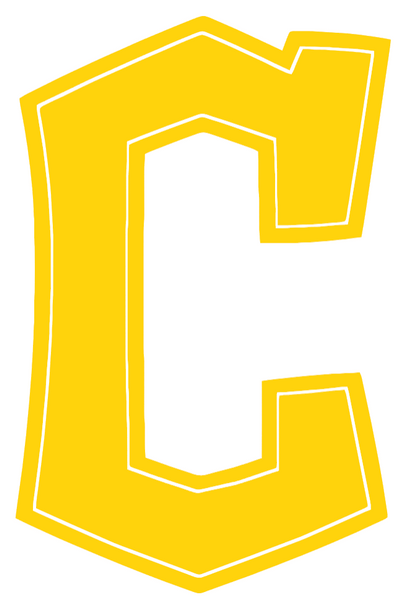 Cleveland Guardians Yellow Childhood Cancer Awareness C Logo Vinyl Decal PICK SIZE