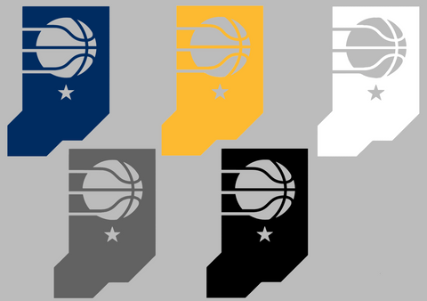 Indiana Pacers Alternate State Logo Premium DieCut Vinyl Decal PICK COLOR & SIZE