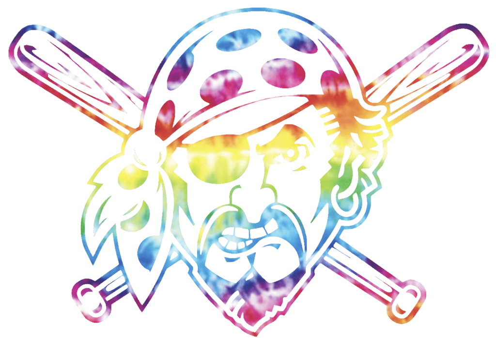 Pittsburgh Pirates Crucial Catch Cancer Alternate Logo Tie Dye Vinyl Decal PICK SIZE