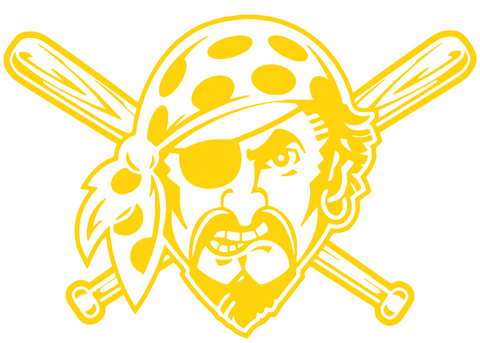 Pittsburgh Pirates Yellow Childhood Cancer Awareness Alternate Logo Vinyl Decal PICK SIZE