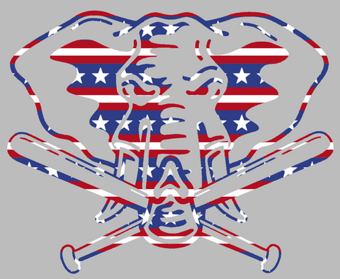 Oakland Athletics Stars & Stripes Elephant Logo USA American Flag Vinyl Decal PICK SIZE