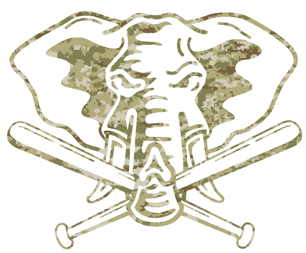 Oakland Athletics Salute to Service Elephant Logo Camouflage Camo Vinyl Decal PICK SIZE