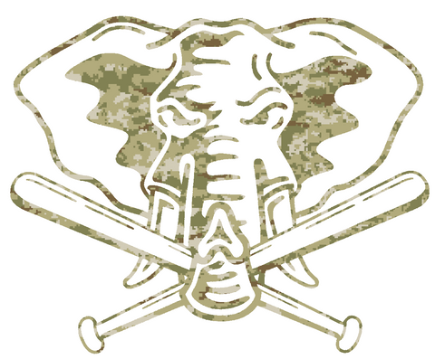 Oakland Athletics Salute to Service Elephant Logo Camouflage Camo Vinyl Decal PICK SIZE