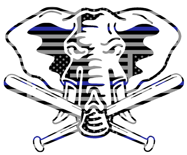 Oakland Athletics Thin Blue Line Elephant Logo American Flag Premium DieCut Vinyl Decal PICK SIZE