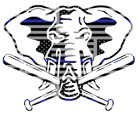 Oakland Athletics Thin Blue Line Elephant Logo American Flag Premium DieCut Vinyl Decal PICK SIZE