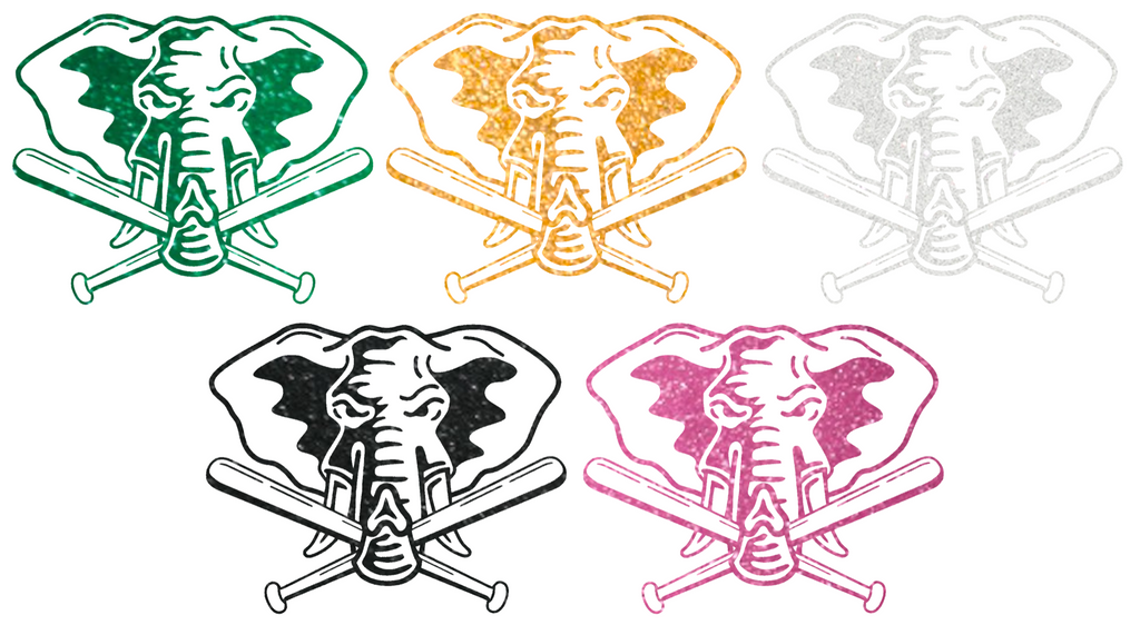 Oakland Athletics Metallic Sparkle Elephant Logo Premium DieCut Vinyl Decal PICK COLOR & SIZE