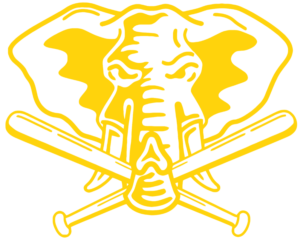 Oakland Athletics Yellow Childhood Cancer Awareness Elephant Logo Vinyl Decal PICK SIZE