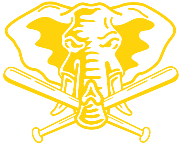 Oakland Athletics Yellow Childhood Cancer Awareness Elephant Logo Vinyl Decal PICK SIZE