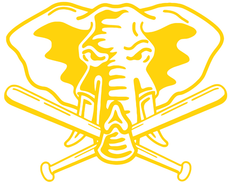 Oakland Athletics Yellow Childhood Cancer Awareness Elephant Logo Vinyl Decal PICK SIZE