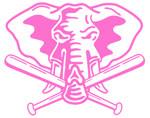 Oakland Athletics Pink Mothers Day Breast Cancer Awareness Elephant Logo Vinyl Decal PICK SIZE