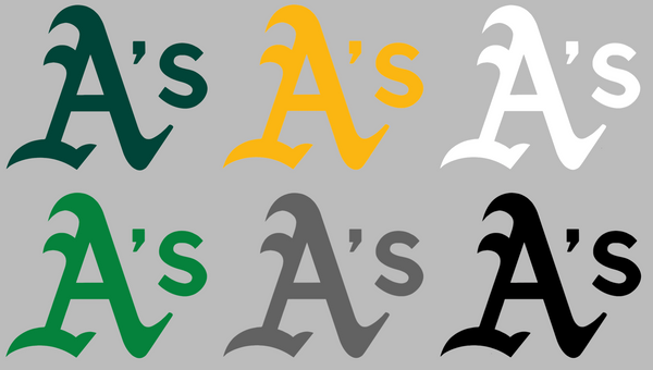 Oakland Athletics As Team Logo Premium DieCut Vinyl Decal PICK COLOR & SIZE