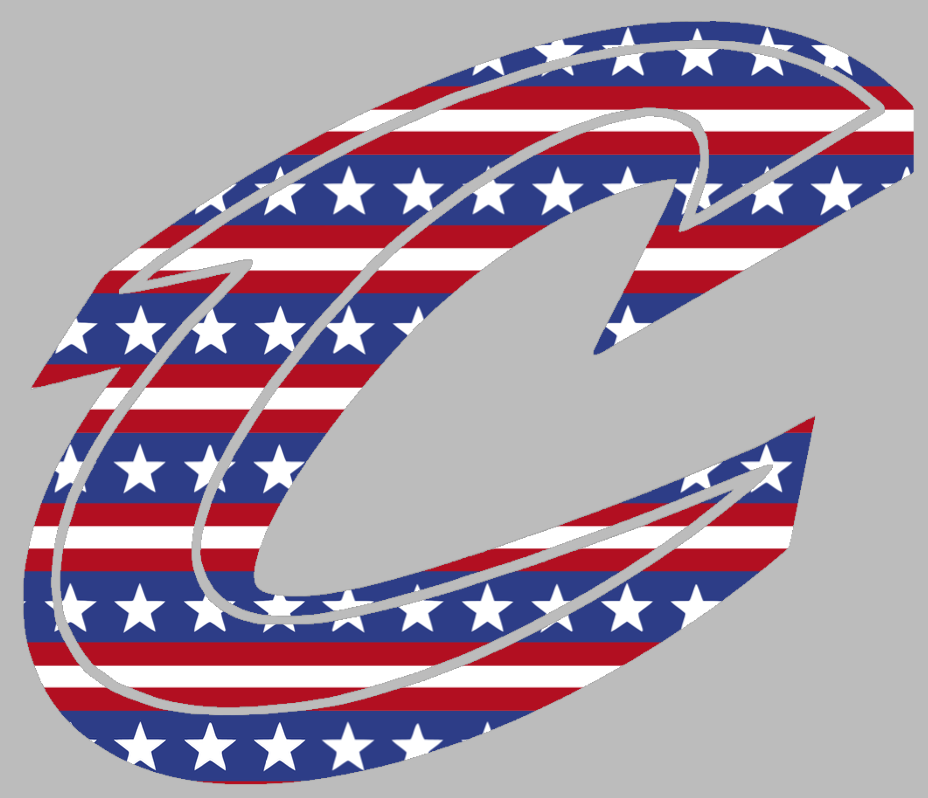 Cleveland Cavaliers Team Logo Stars & Stripes USA American Flag Vinyl Decal PICK SIZE