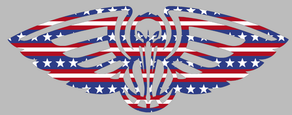 New Orleans Pelicans Team Logo Stars & Stripes USA American Flag Vinyl Decal PICK SIZE