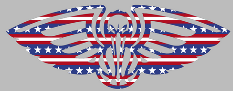 New Orleans Pelicans Team Logo Stars & Stripes USA American Flag Vinyl Decal PICK SIZE