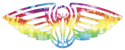New Orleans Pelicans Team Logo Crucial Catch Cancer Tie Dye Vinyl Decal PICK SIZE