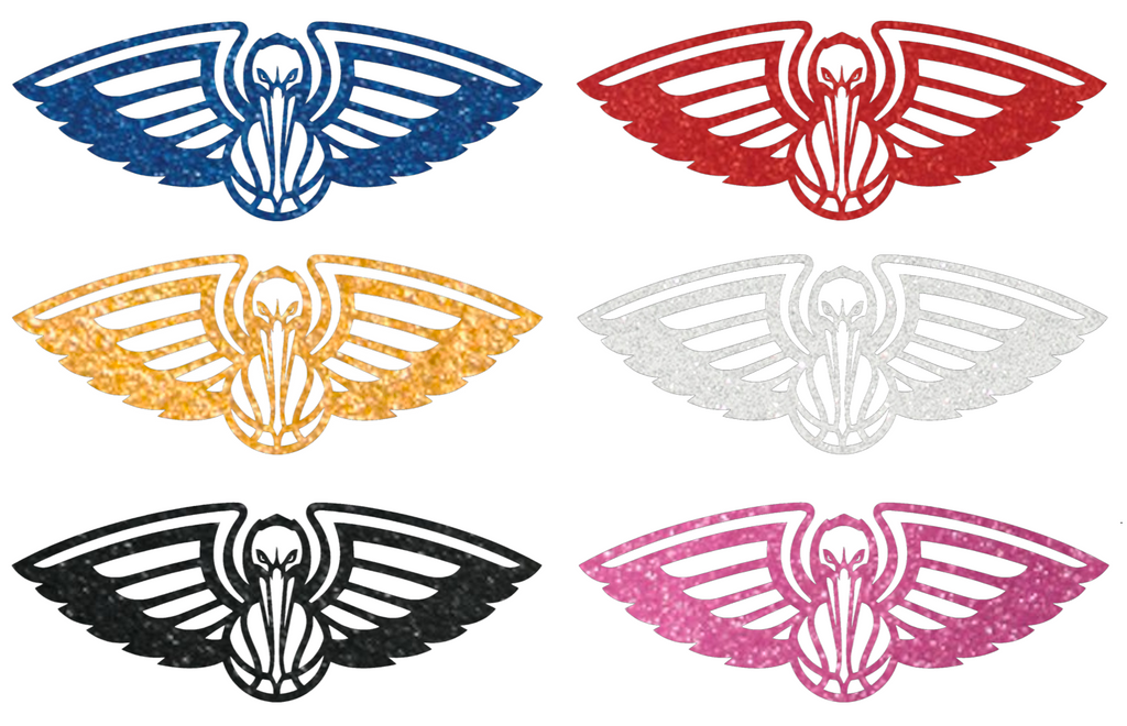 New Orleans Pelicans Metallic Sparkle Logo Premium DieCut Vinyl Decal PICK COLOR & SIZE