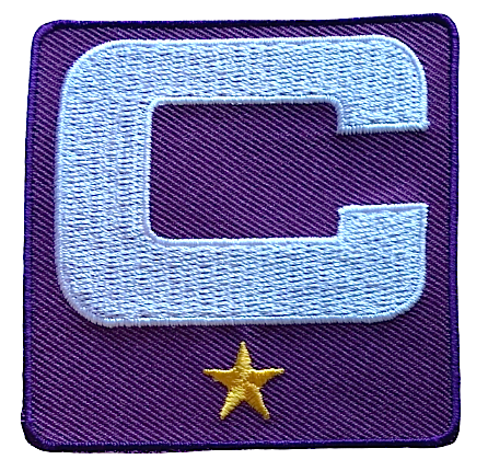 2025 Purple Captain C Patch w/ Stars Iron On Jersey Football Captains Patch Premium Embroidered Stitched