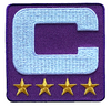 2025 Purple Captain C Patch w/ Stars Iron On Jersey Football Captains Patch Premium Embroidered Stitched