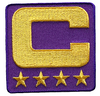 2025 Purple Captain C Patch w/ Stars Iron On Jersey Football Captains Patch Premium Embroidered Stitched