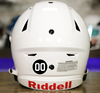 Football Helmet Memorial Memorandum Black Circle Vinyl Decal - Customize Number & Color