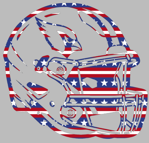 Arizona Cardinals Football Helmet Stars & Stripes USA American Flag Vinyl Decal PICK SIZE