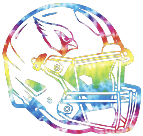 Arizona Cardinals Crucial Catch Cancer Football Helmet Tie Dye Vinyl Decal PICK SIZE