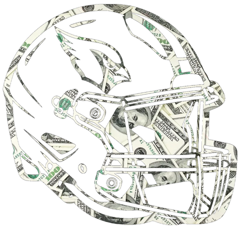 Arizona Cardinals Football Helmet Money Print Premium DieCut Vinyl Decal PICK SIZE