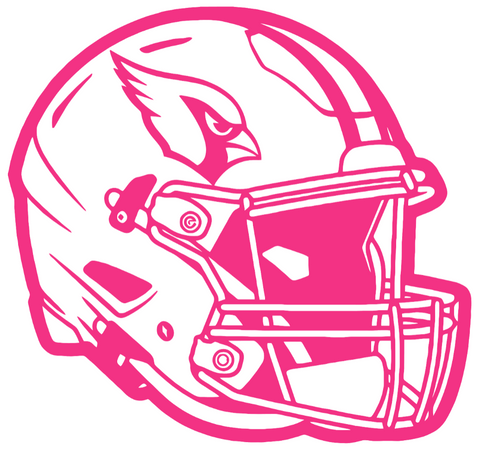 Arizona Cardinals HOT PINK Football Helmet Premium DieCut Vinyl Decal PICK SIZE